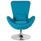 Chaise d’appoint salon-réception de série Egg en tissu turquoise (CH-162430-AQ-FAB-GG)-Chaise longue