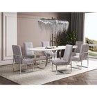 Manhattan Comfort Element 19.68" Modern Velvet Upholstered Dining Chair - Steel - Set of 2-Open Industrial Design Stainless Steel Metal Frame Base with Chrome Finish