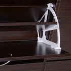 HOMCOM - Armoire à chaussures rabattable avec étagère en bois pour entrée - brun-Étagères amovibles permettant un espace de rangement plus grand 