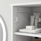 HOMCOM Tall Bathroom Storage Cabinet with Doors, Drawer and Adjustable Shelf - White-Elevated base prevents water damage from bathroom spills