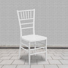Flash Furniture HERCULES PREMIUM Series Resin Stacking Chiavari Chairs - White - 2 Pack-One-Piece frame designed without use of screws