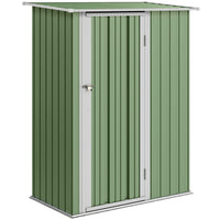Outsunny - Abri de jardin, abri à outils en métal avec toit incliné, vert-Peut servir de remise à outils ou de rangement pour bacs de jardin 