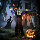Outsunny 6' Animated Hanging Witch Halloween Decoration-Versatile decoration fits homes, parties and covered public spaces for unique scares 