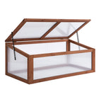 Outsunny châssis froid en bois 39 po L x 26 po l x 16 po H avec couvercle supérieur ouvrable et incliné, brun-Prolongez votre saison de culture  
