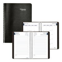 Blueline Daily/Monthly Academic Planner - August to July - Soft Cover - 8" H x 5" W - Black - Bilingual-12 Months, August to July