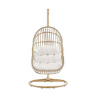Modway Amalie Wicker Rattan Outdoor Patio Rattan Swing Chair - Natural White-Assembly Required