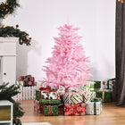 HOMCOM 4' Artificial Christmas Tree with Automatic Open - Pink-Realistic plastic branches, outside tips use our unique injection molding technology to create a more life-like look 