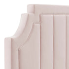 Modway Alyona Channel Tufted Performance Velvet Twin Headboard - Pink-3 Mounting Positions