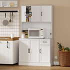 HOMCOM 71" H Pantry Cabinet with Charging Station - White-Two adjustable shelves customise space to fit your storage needs 