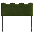 Modway - Athena Velours de performance résistant aux taches Tête de lit pleine grandeur, Vert mousse-Quatre positions de montage ajustables