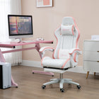 Vinsetto Computer Gaming Chair with Footrest and Swivel Wheels - White-17.9" -21.1" (45.5-53.5 cm) adjustable height