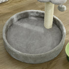 PawHut - Arbre à chat 17 po, tour pour chat avec poteau à griffer en sisal - gris clair-Matériau : panneau de particules, peluche, sisal 