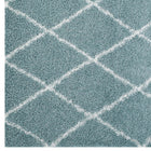 Modway - Toryn Réseau en losange Tapis Shag de 8 pi l x 10 pi L - Bleu aqua et ivoire-100% polypropylène