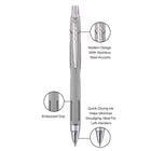 uniball Jetstream RT Ballpoint Pen - 0.7mm - Black - 3 Pack-Quick-drying ink technology resists smudges and smears, making it perfect for left-handed writers
