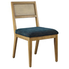 Modway Nimba Faux Rattan Fabric Dining Chairs - Heathered Weave Azure - 2 Pack-Assembly Required