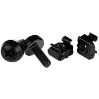 StarTech M5 x 12mm, Screws and Cage Nuts, 50 Pack, Black-All-black steel construction