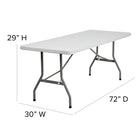 Flash Furniture – Table pliante de 72 po, blanc granite (RB3072)-Dessus blanc granite avec 1,75 po d'épaisseur