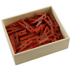 JAM Paper Wood Clothing Pin Clips, Medium, 1 1/8, Red, 2 Packs of 50, 100 Total (230729143a)-1.125in