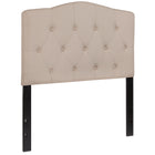 Flash Furniture Cambridge Tufted Upholstered Twin Size Headboard - Beige Fabric-Panel Headboard