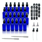 Wamaco 2oz Glass Bottle with Pump Spray, Blue, 12 Pack-Use for essential oils, sanitizer and cleaning solutions