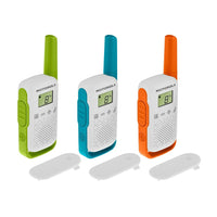 Motorola TALKABOUT Two-Way Radio - Assorted - 3 Pack-Three radios in a variety of vibrant colours let you and your friends enjoy your excursions and stay connected to each other