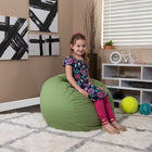 Flash Furniture Small Solid Green Kids Bean Bag Chair-Machine Washable Removable Slip Cover