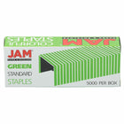 JAM Paper Colorful Staples - Standard Size - Green - 5000 Pack-Color: Green