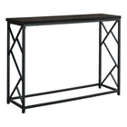 Monarch Specialties - 3534 Table D'Appoint 44 po L - Console D'entrée Espresso/Noir-Surface moderne et stylée d'aspect bois en brun foncé