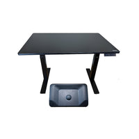Uncaged Ergonomics 60" Rise Up Electric Adjustable Sit Stand Desk with Keyboard Tray & Standing Mat (RUBBKMDF60KT2ASM)-A beautiful, luxurious adjustable-height office desk and Perfect Sit/Stand or Standing Desk