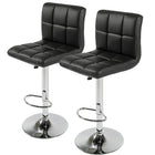 Nicer Furniture Hexagrid Swivel Hydraulic Bar Stool - Black - 2 Pack-Set of 2 contemporary stools, upholstered in durable polyurethane leatherette.