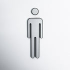 Futech SWAS003 Symbol Men/Women Washroom Sign, 2 Pack-Size: 5"H, 1-1/2" W - Male, 1-3/4" W - Female, Thickness: 3mm