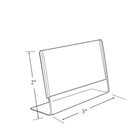 Azar Displays 2" x 3" Horizontal Slanted L-Shape Acrylic Sign Holder, 10 Pack (112742)-Frames side load design allows for easy insertion of printed material