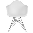 Flash Furniture Alonza Series Plastic Chair with Chrome Base - White-Accent Side Chair