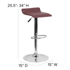 Flash Furniture – Tabouret de bar ajustable contemporain en vinyle bourgogne et à pied chromé (DS801CONTBURG)-8