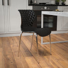 Flash Furniture Lowell Contemporary Design Black Plastic Stack Chair-Waterfall Seat reduces pressure on your legs