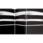 kieragrace Stockholm Dahl 3-Panel Room Divider - 47" x 71", Black and White-Artistic scene: the room divider not only provides utility, it features beautiful, double-sided silk-screened art. the artwork can be seen from any angle, creating a beautiful abstract scene in your space