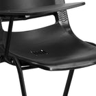 Flash Furniture - Chaise coquille ergonomique noire avec accoudoir-tablette rabattable pour droitiers-Accoudoir-tablette en plastique pour droitier avec rainure pour crayon