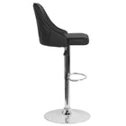 Flash Furniture Trieste Contemporary Adjustable Height Barstool - Black LeatherSoft - 2 Pack-Black LeatherSoft Upholstery