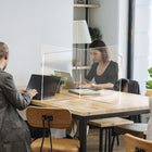 Mark Maker 4 Way Table Divider - 30" L x 30" W x 23.5" H - 1/4" clear acrylic - no pass throughs-Our clear 4-way table hygiene sneeze guard dividers reinforce social distancing.