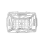 FuTECH SB003 Plastic Handle Shopping Basket, 15"L x 7"D x 8"H, White, 8 Pack-Color: White