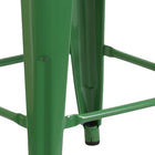 Flash Furniture Commercial Grade 24" High Backless Green Metal Indoor-Outdoor Counter Height Stool with Square Seat-Backless Design