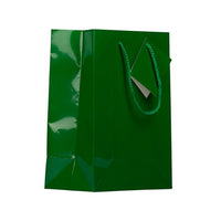 Jam Paper - Sacs-cadeaux brillants avec poignées en corde - Moyen - 8 po x 4 po x 10 po - Vert - paquet de 100-Couleur : vert brillant
