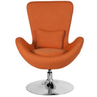 Chaise d’appoint salon-réception de série Egg en tissu orange (CH-162430-OR-FAB-GG)-Chaise longue