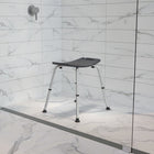 Flash Furniture HERCULES Series Adjustable Grey Bath & Shower Chair with Non-slip Feet-Tool-Free Assembly