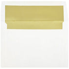JAM Paper A8 Foil Lined Envelopes, 5.5 x 8.125, White with Gold Lining, 100 Pack (3243664g)-White with gold foil