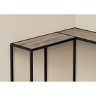 Monarch Specialties 2155 Accent Table - 36"L/Dark Taupe/Black Corner Console-Slender yet sturdy black metal frame provides support