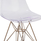 Flash Furniture - 2 pièces Chaise fantôme de la série Elon avec base en métal doré-Le siège en cascade réduit la pression sur vos jambes
