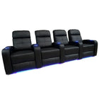 Valencia Verona Top Grain Leather Home Theatre Power Recliner, 4-Seats, Black (4-BLK-P-R)-Wrapped in Premium Top Grain 9000 Leather, extremely supple and ultra durable, for the ultimate experience in luxury