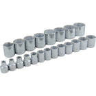 Gray Tools 21 Piece 3/8" Drive 6 Point Metric, Standard Chrome Socket Set, 6mm-26mm-Contains Sizes: 7, 8, 9, 10, 11, 12, 13, 14, 15, 16, 17, 18, 19, 20, 21, 22, 23, 24, 25, 26mm