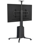 North Bayou Height-Adjustable Electric Mobile TV Cart-Designed with a durable steel frame to provide robust support for TVs weighing up to 150lbs, ensuring your setup remains secure and stable over time.